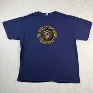 Washington DC United States of America Eagle Graphic T-Shirt Navy Blue Mens L